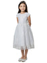 Little Girls White French Lace Peek A Boo Tulle Flower Girl Dress 2-6 - SophiasStyle.com